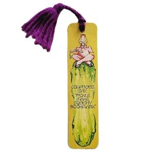 Vintage 70s Confucius Says Pickle Bookmark Tassel 1975 Antioch Bookplate # H-121